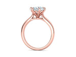 Заредете изображението в галерията: Arcanum – годежен пръстен солитер с кръгъл диамант 2 ct и изчистена линия в 14К розово злато