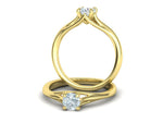 Заредете изображението в галерията: Arcus – годежен пръстен солитер с кръгъл диамант 0.50 ct в 14K жълто злато