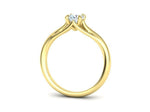 Заредете изображението в галерията: Arcus – годежен пръстен солитер с кръгъл диамант 0.50 ct в 14K жълто злато