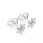 Заредете изображението в галерията: Astria – обеци с диаманти тип снежинка от 14К бяло злато