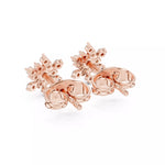Заредете изображението в галерията: Astria – обеци с диаманти тип снежинка от 14К розово злато