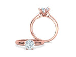 Заредете изображението в галерията: Calisse – годежен пръстен с кръгъл диамант 1.30 ct в 14К розово злато