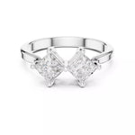 Заредете изображението в галерията: Duo Amor – годежен пръстен с два диаманта Princess в 14K бяло злато