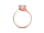 Заредете изображението в галерията: Tempestas Éclisse – годежен пръстен с диамант 1.30 ct и елегантна извита линия в 14K розово злато