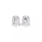 Заредете изображението в галерията: Elara Oval – обеци с овални диаманти общо 1 карат от 14К бяло злато