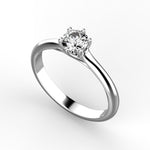 Заредете изображението в галерията: Emphasis – годежен пръстен солитер с кръгъл диамант 0.50 ct в 14K бяло злато