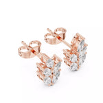 Заредете изображението в галерията: Folia – обеци с флорален дизайн и диаманти от 14К розово злато