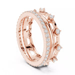 Заредете изображението в галерията: Imperia – диамантени брачни халки с коронен дизайн и внушителен блясък в 14К розово злато