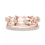 Заредете изображението в галерията: Imperia – диамантени брачни халки с коронен дизайн и внушителен блясък в 14К розово злато