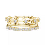 Заредете изображението в галерията: Imperia – диамантени брачни халки с коронен дизайн и внушителен блясък в 14К жълто злато