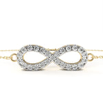 Заредете изображението в галерията: Infinitas – Infinity гривна с диаманти в жълто злато