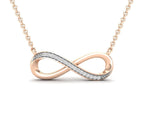 Заредете изображението в галерията: Infinitas – Infinity колие с диаманти в розово злато