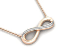 Заредете изображението в галерията: Infinitas – Infinity колие с диаманти в розово злато