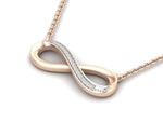 Заредете изображението в галерията: Infinitas – Infinity колие с диаманти в розово злато