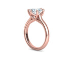 Заредете изображението в галерията: Interius – годежен пръстен с кръгъл диамант 2 ct и преливащи извивки в 14К розово злато
