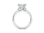Заредете изображението в галерията: Interius Accent – годежен пръстен с диамант 2 ct и елегантна пресичаща се линия в 14К бяло злато