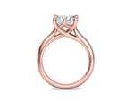 Заредете изображението в галерията: Interius – годежен пръстен с кръгъл диамант 2 ct и преливащи извивки в 14К розово злато