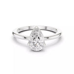 Заредете изображението в галерията: Lacrima – годежен пръстен с диамант капка, pear 1 ct в 14К бяло злато