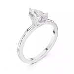 Заредете изображението в галерията: Lacrima – годежен пръстен с диамант капка, pear 1 ct в 14К бяло злато