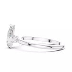 Заредете изображението в галерията: Lacrima – годежен пръстен с диамант капка, pear 1 ct в 14К бяло злато