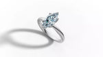 Заредете изображението в галерията: Mariva – годежен пръстен с диамант marquise 1 ct в 14К бяло злато
