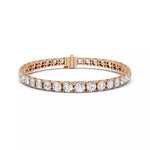 Заредете изображението в галерията: Valenza Grande – тенис гривна с диаманти 13.20 ct от 14К розово злато