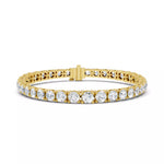 Заредете изображението в галерията: Valenza Grande – тенис гривна с диаманти 13.20 ct от 14К жълто злато