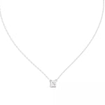 Заредете изображението в галерията: Cassian – колие с диамант Asscher шлифовка 0.50 ct. от 14K бяло злато