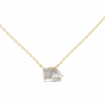 Заредете изображението в галерията: Duetta – колие с диаманти Pear и Emerald от 14K жълто злато