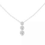 Заредете изображението в галерията: Orlina – колие с диаманти общ карат 1.11 ct от 14K бяло злато