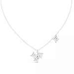 Заредете изображението в галерията: Quartelle – колие с 4 диаманта Princess общ карат 2.55 ct. от 14K бяло злато