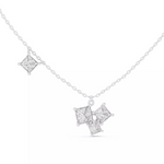 Заредете изображението в галерията: Quartelle – колие с 4 диаманта Princess общ карат 2.55 ct. от 14K бяло злато