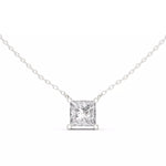 Заредете изображението в галерията: Vireon – колие с 2 ct Princess диамант от 14K бяло злато