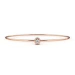 Заредете изображението в галерията: Minimalis – Гривна с диамант в розово злато