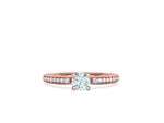 Заредете изображението в галерията: Naya Accent – годежен пръстен с диамант 0.50 ct и странични диаманти в 14K розово злато