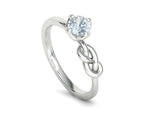 Заредете изображението в галерията: Nodus – годежен пръстен солитер с кръгъл диамант 0.50 ct и възел в 14K бяло злато
