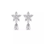 Заредете изображението в галерията: Petalia – обеци с диаманти от 14К бяло злато