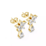 Заредете изображението в галерията: Petalia – обеци с диаманти от 14К жълто злато