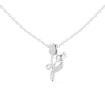 Заредете изображението в галерията: Roséa висулка с флорален мотив и диаманти от 14К бяло злато