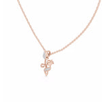 Заредете изображението в галерията: Roséa висулка с флорален мотив и диаманти от 14К розово злато