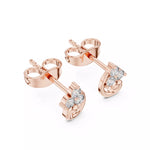 Заредете изображението в галерията: Triluna – обеци с диаманти от 14К розово злато