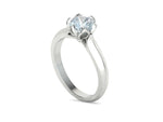 Заредете изображението в галерията: Tulira – годежен пръстен с кръгъл диамант 1.30 ct в 14К бяло злато
