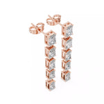 Заредете изображението в галерията: Vertice – обеци, висящи с диаманти 3 ct, от 14К розово злато