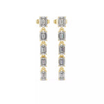 Заредете изображението в галерията: Vertice – обеци, висящи с диаманти 3 ct, от 14К жълто злато