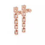 Заредете изображението в галерията: Vertice – обеци, висящи с диаманти 3 ct, от 14К розово злато