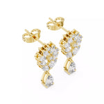 Заредете изображението в галерията: Virelia – обеци, висящи с диаманти от 14К жълто злато