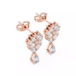 Заредете изображението в галерията: Virelia – обеци, висящи с диаманти от 14К розово злато