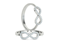 Infinity Duet – Комплект пръстен и обеци с диаманти в бяло злато