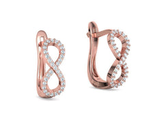 Infinity Duet – Комплект пръстен и обеци с диаманти в розово злато