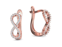 Infinity Duet – Комплект пръстен и обеци с диаманти в розово злато